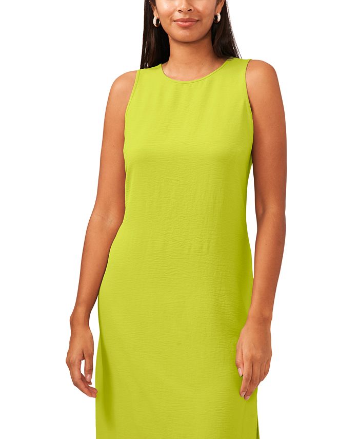Side Slit Travel Vacation Dress Women's Summer Dress 2025 - Slim Fit Crew  Neck Sleeveless Tank Dress With Side Slit & Pockets Vacation Travel Dress