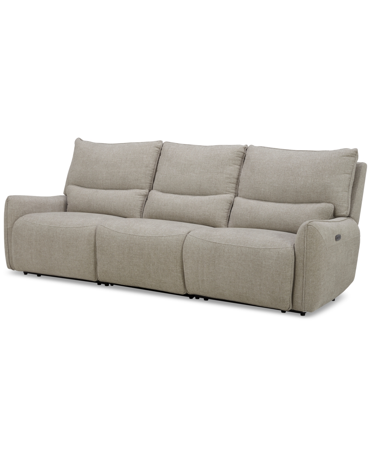 Macy's Olper 3-pc. Fabric Zero Wall Sectional Sofa With 2 Power Motion Chairs, Created For  In Sand