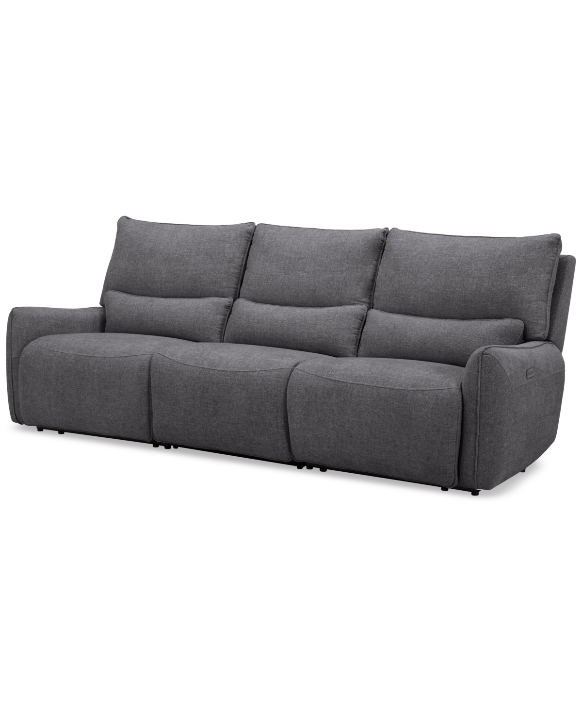 Macy's Olper 3-pc. Fabric Zero Wall Sectional Sofa With 2 Power Motion Chairs, Created For  In Slate