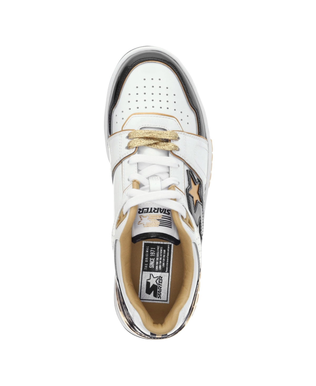 Starter Men's Fastbreak Ty Mopking Gold Bells Sneaker - White-Navy-Yellow
