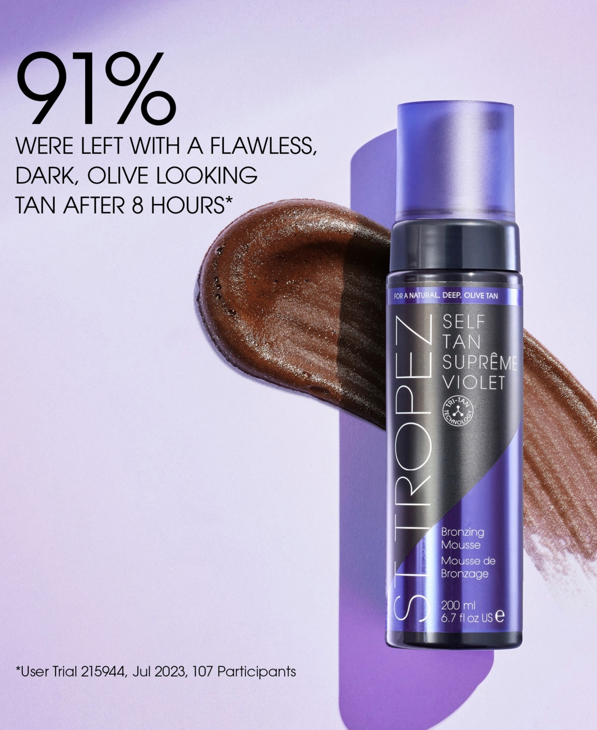 Shop St Tropez Self Tan Supreme Violet Bronzing Mousse, 200 ml In No Color