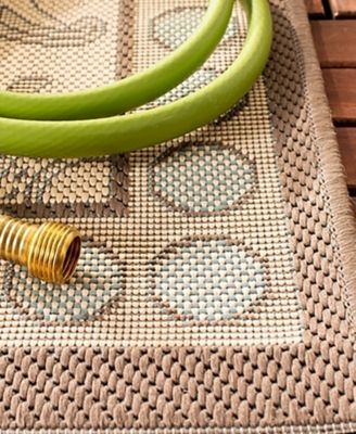 Courtyard CY7514 Beige and Dark Beige 5'3" x 7'7" Sisal Weave Outdoor Area Rug