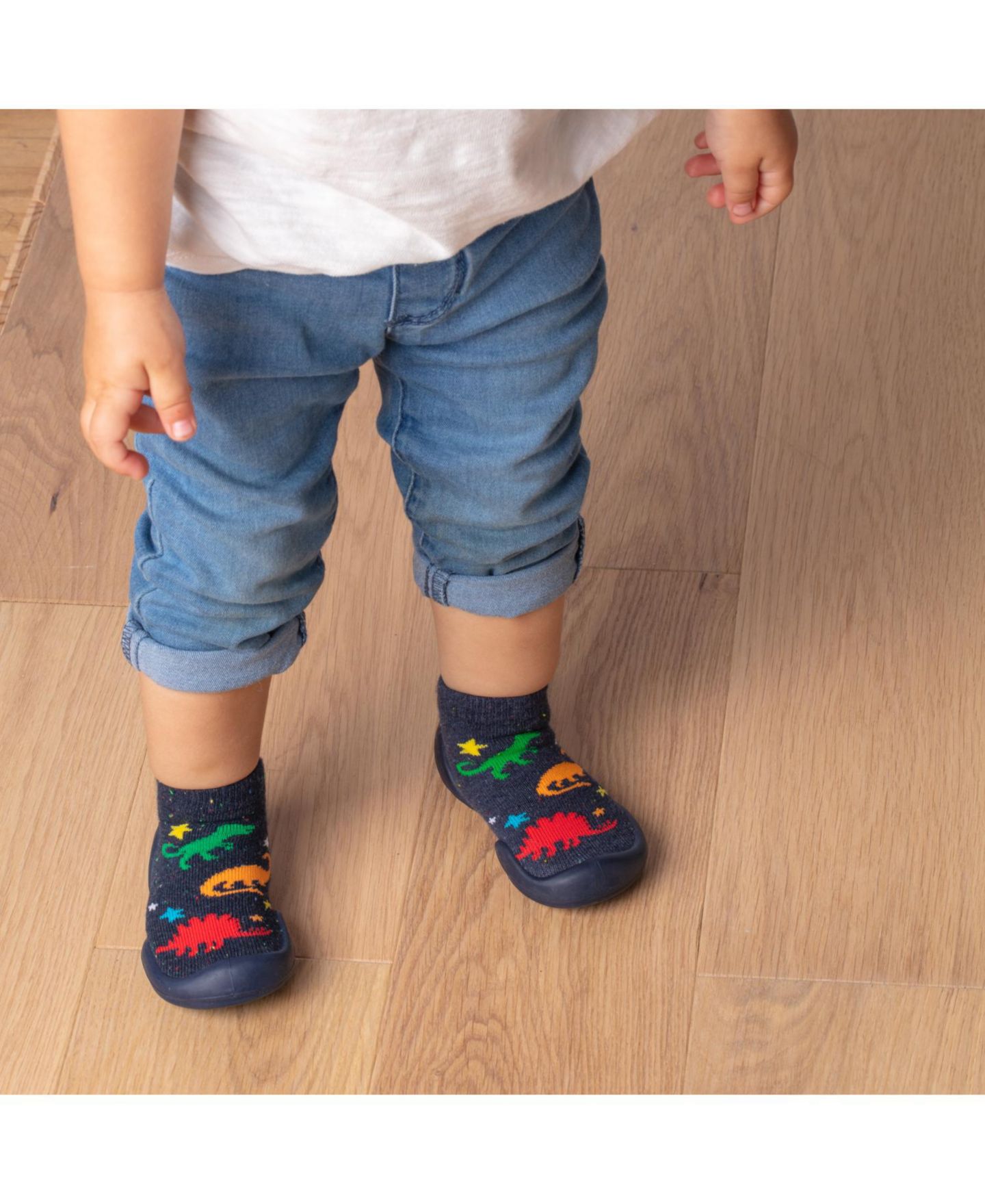 Обувь Komuello Breathable Washable Non-Slip Sock Shoes Dinos для мальчиков-малышей, цвет: Тёмно-синий — фото 3