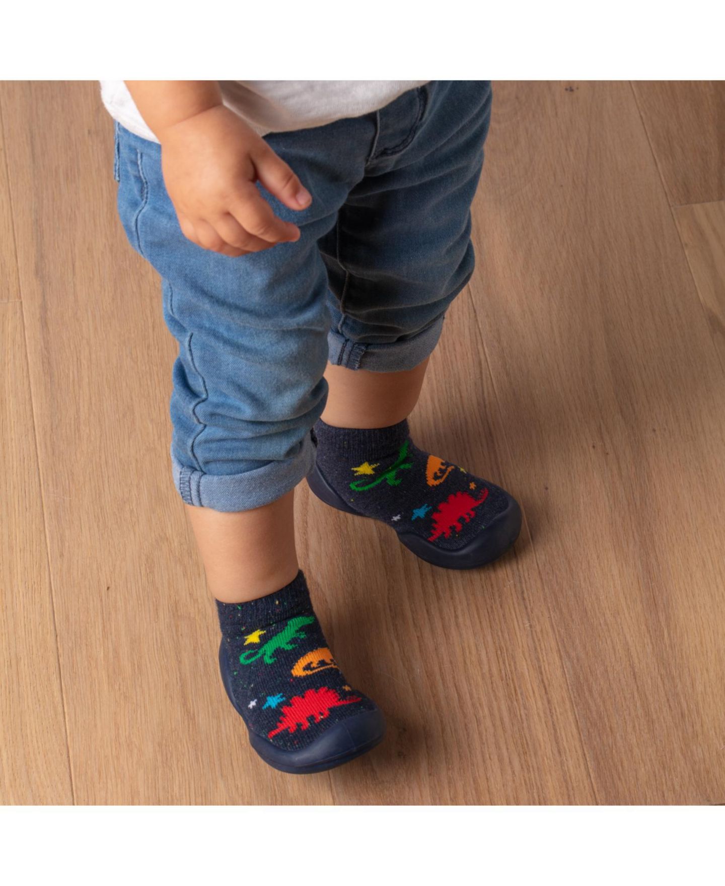 Обувь Komuello Breathable Washable Non-Slip Sock Shoes Dinos для мальчиков-малышей, цвет: Тёмно-синий — фото 10
