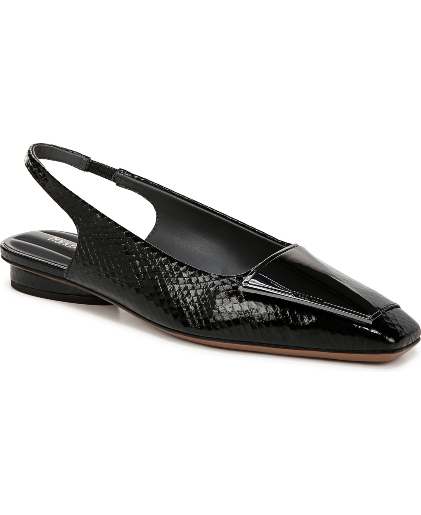 Женские балетки Franco Sarto Cassidy Slingback Flats, цвет: Чёрный змеиный с принтом искусственная кожа — фото 1