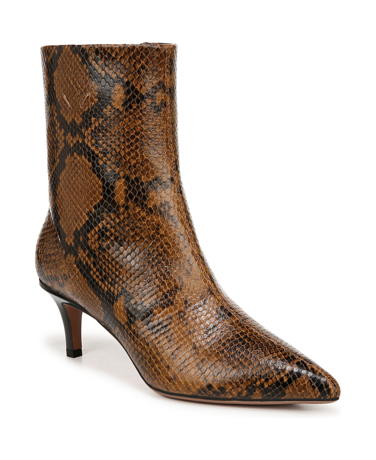 Franco Sarto Anna Womens Zipper Leather Booties In Snake Print Leather