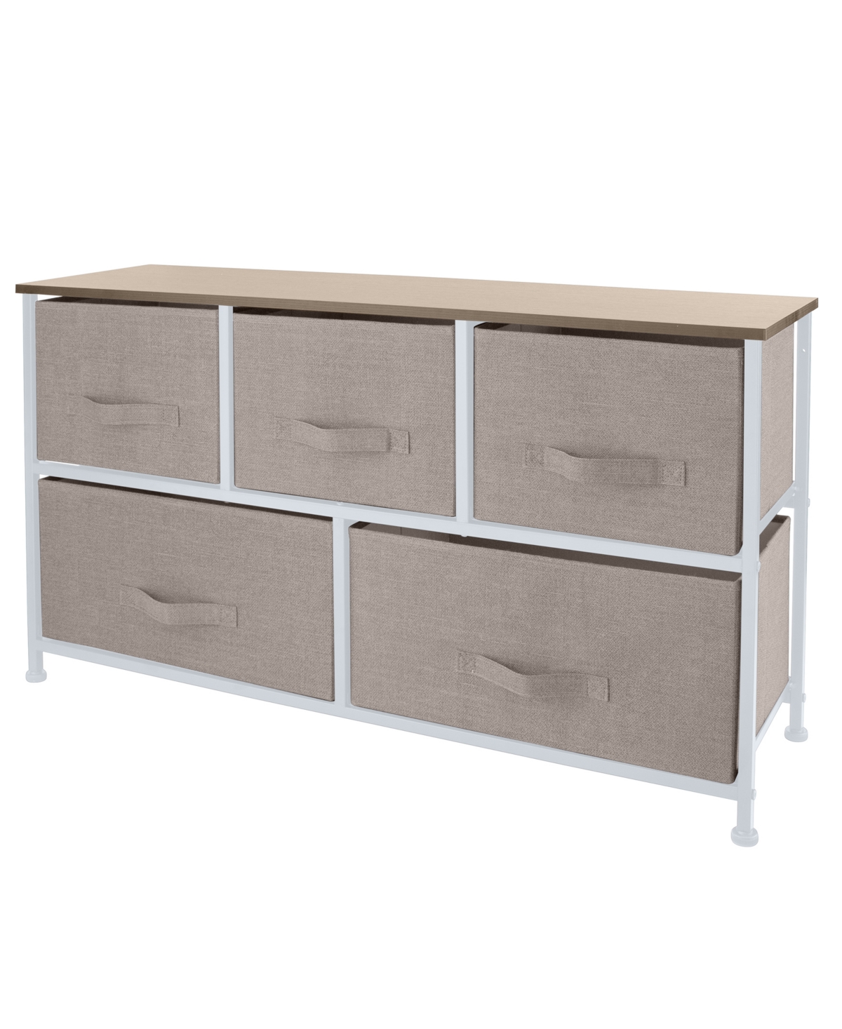 Shop Simplify 5 Drawer Storage Dresser In Beige