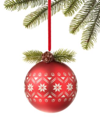 Holiday Lane - Santa's Favorites Ball Ornament with Snowflakes