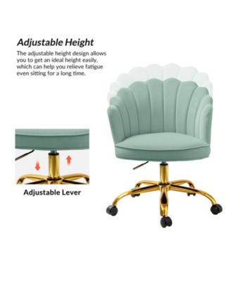 Woman Modern Cute Shell Back Upholstered Desk Chair for Vanity, Living Room