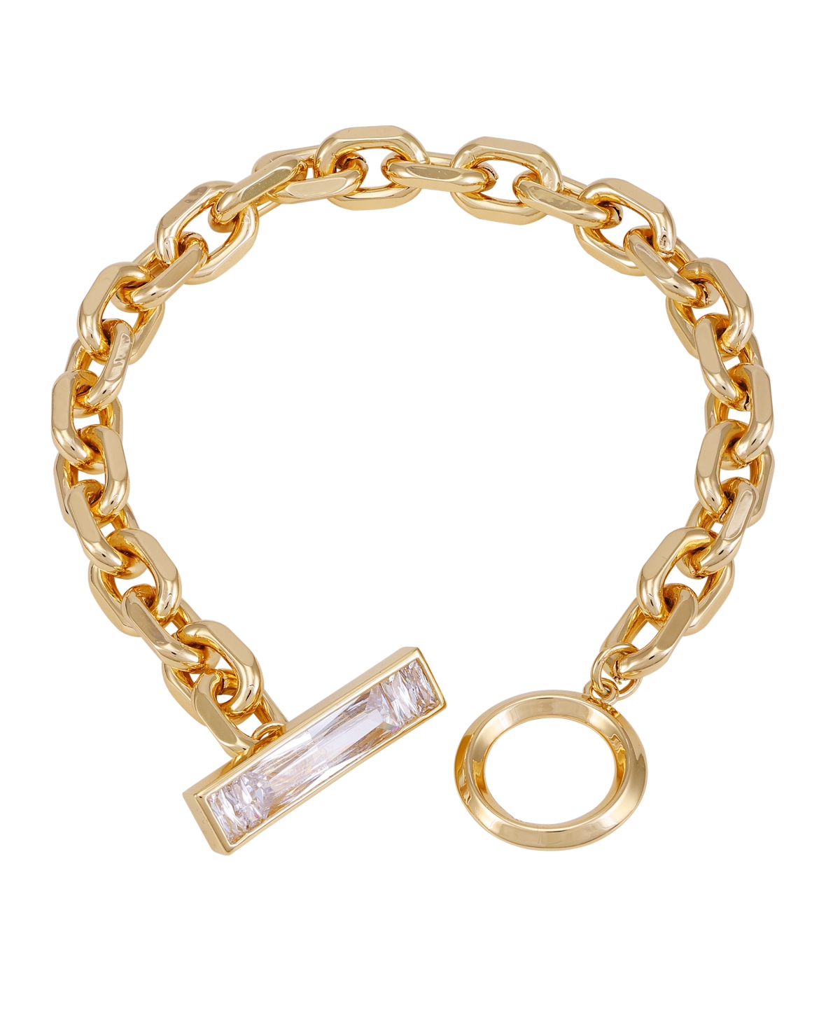 Shop Vince Camuto Gold-tone Glass Stone Toggle Chain Bracelet