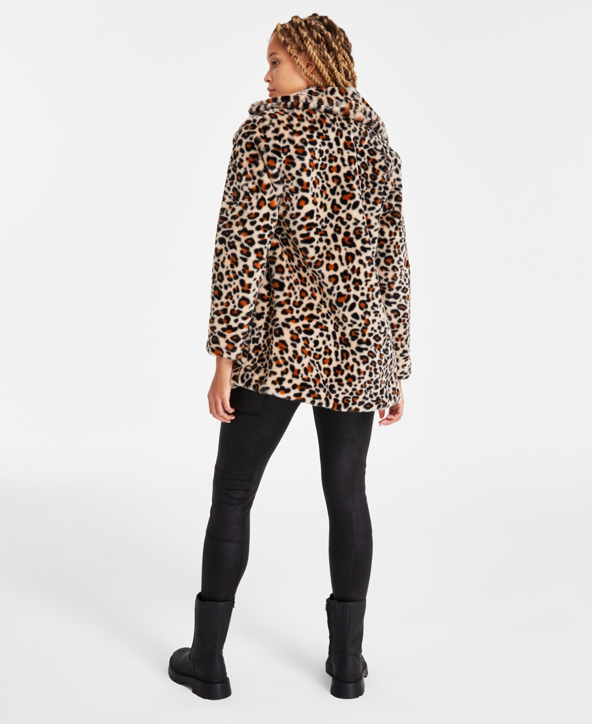 Coffeeshop Juniors Faux-Fur Walker Coat