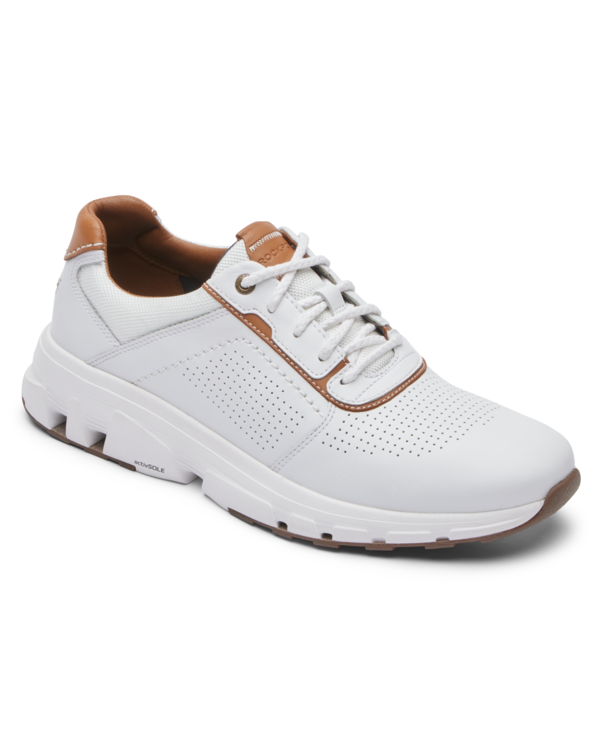 Men's ReboundX Plain Toe Sneaker - WHITE/TAN