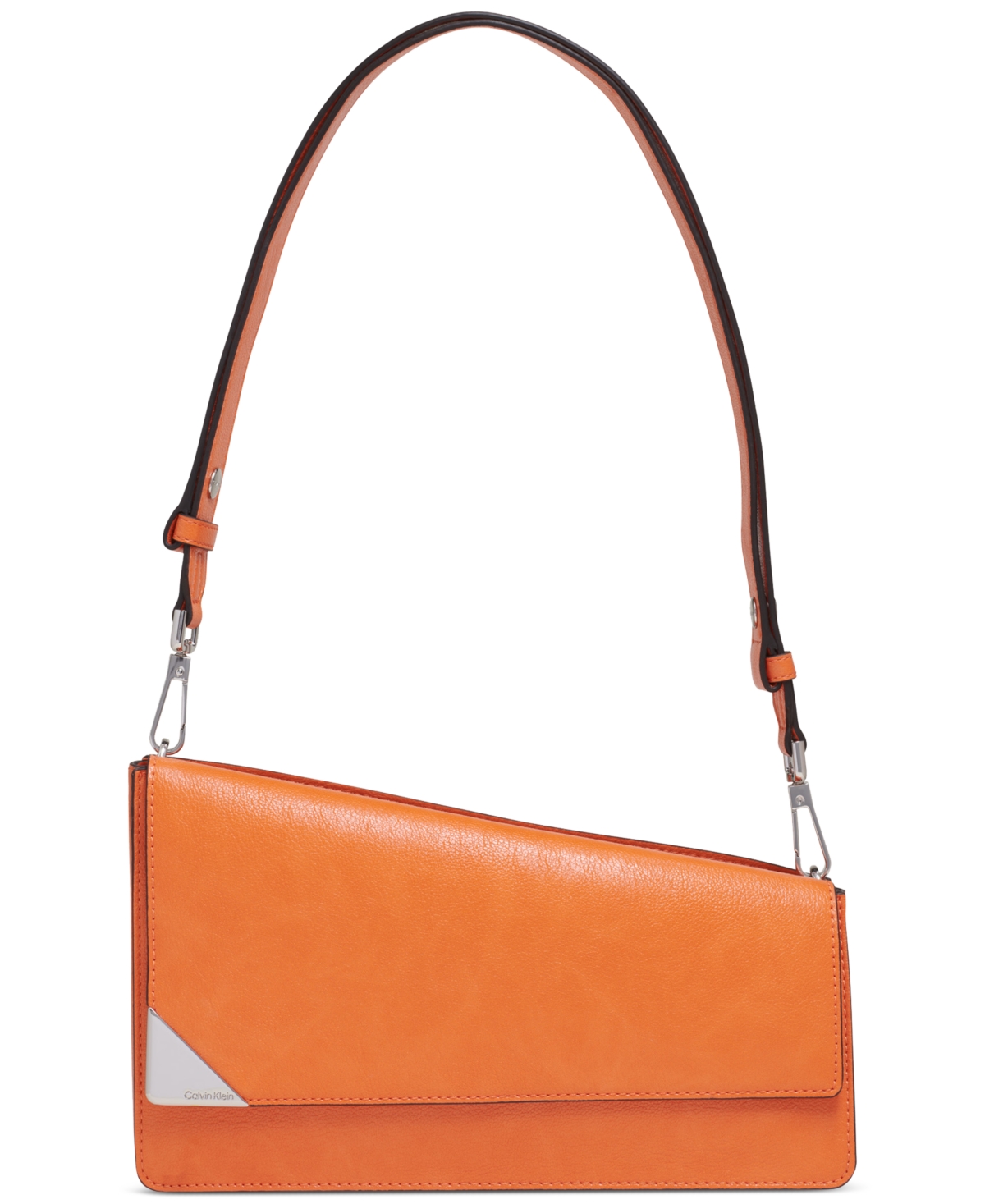 Shop Calvin Klein Basalt Asymmetric Triple Compartment Convertible Shoulder Bag In Mandarin