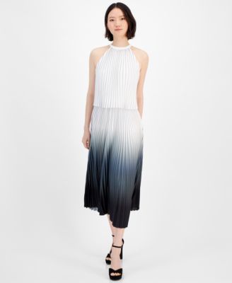 T Tahari - Women's Ombr&eacute; Popover Pleated Midi Dress