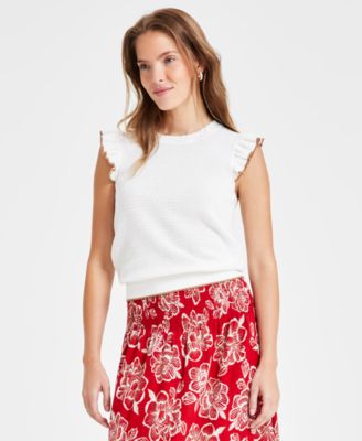 Nautica Jeans - Women's Cotton Ruffle-Sleeve Sweater