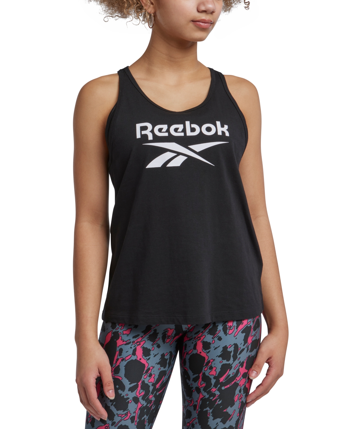 Reebok Women's Identity Cotton Big Logo Tank Top In Black
