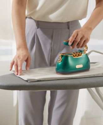 Retro Edition Duopress Handheld Steamer Iron and Fabric Shaver  Lint Roller Set Titanium