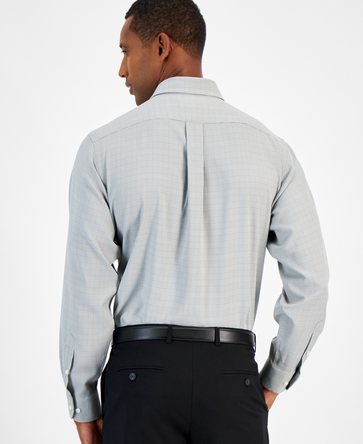 Club Room Men's Glover Check Dress Shirt, Created for Macy's -white