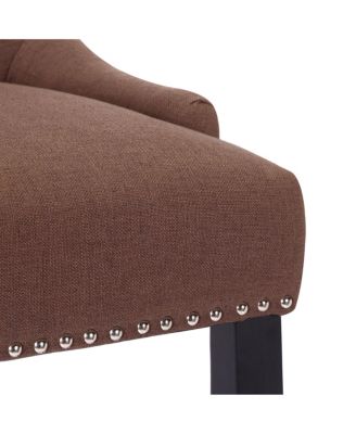 24" Linen Tufted Buttons Upholstered Wingback Counter Stool (Set of 2)