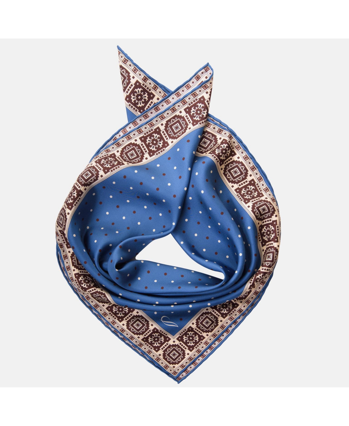 Men's Bergamo - Hand Rolled Silk Neckerchief - Blue
