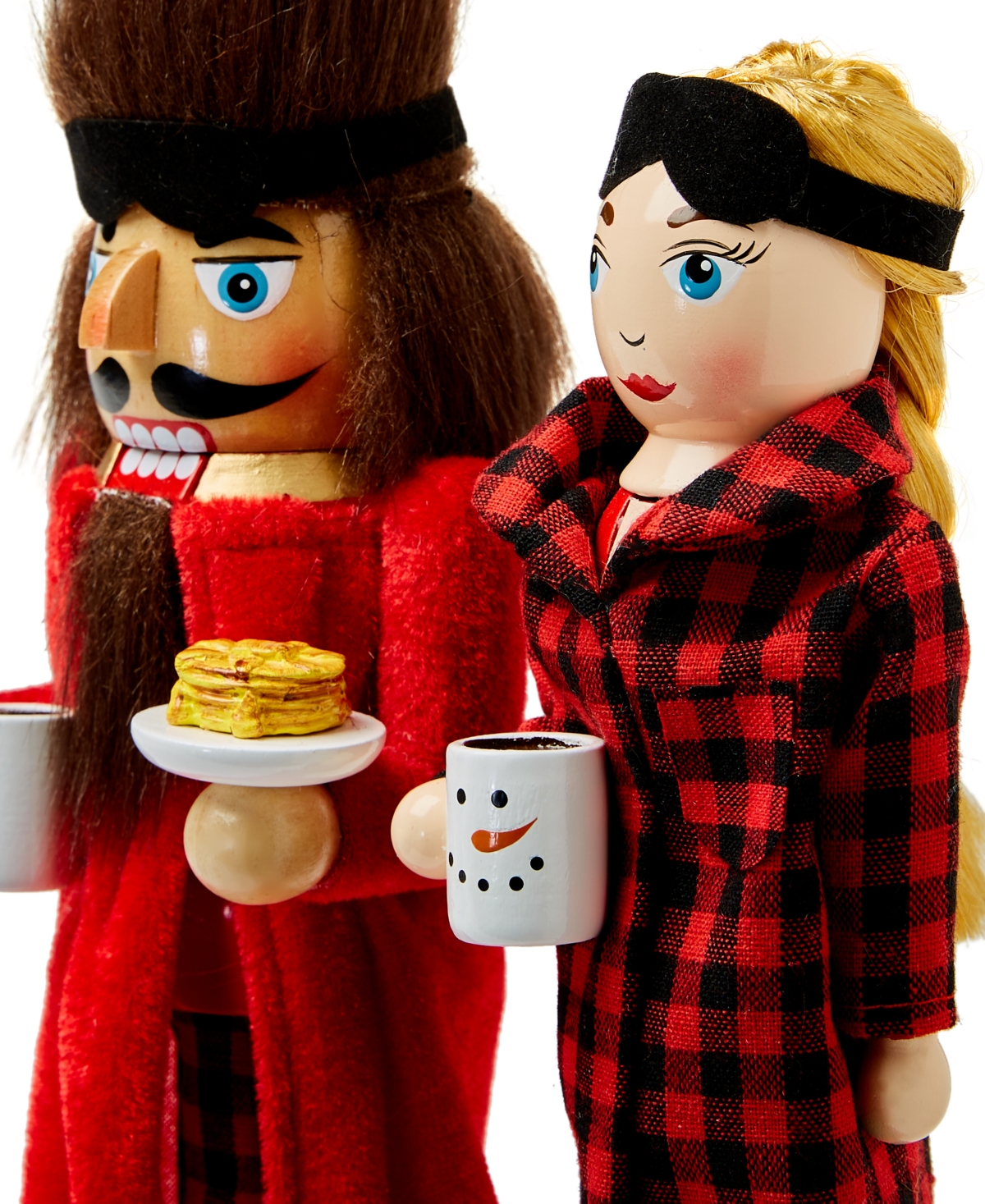 Holiday Lane Nutcrackers Red & Black Breakfast Couple Caucasian Nutcracker, Created for Macy's