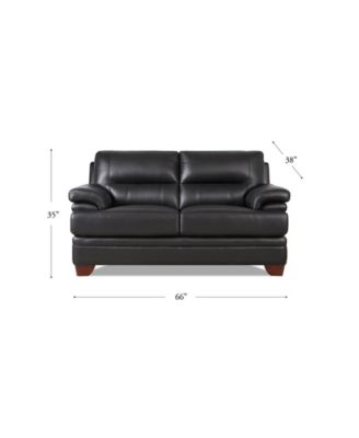 Luxor 66" Top Grain Leather Loveseat