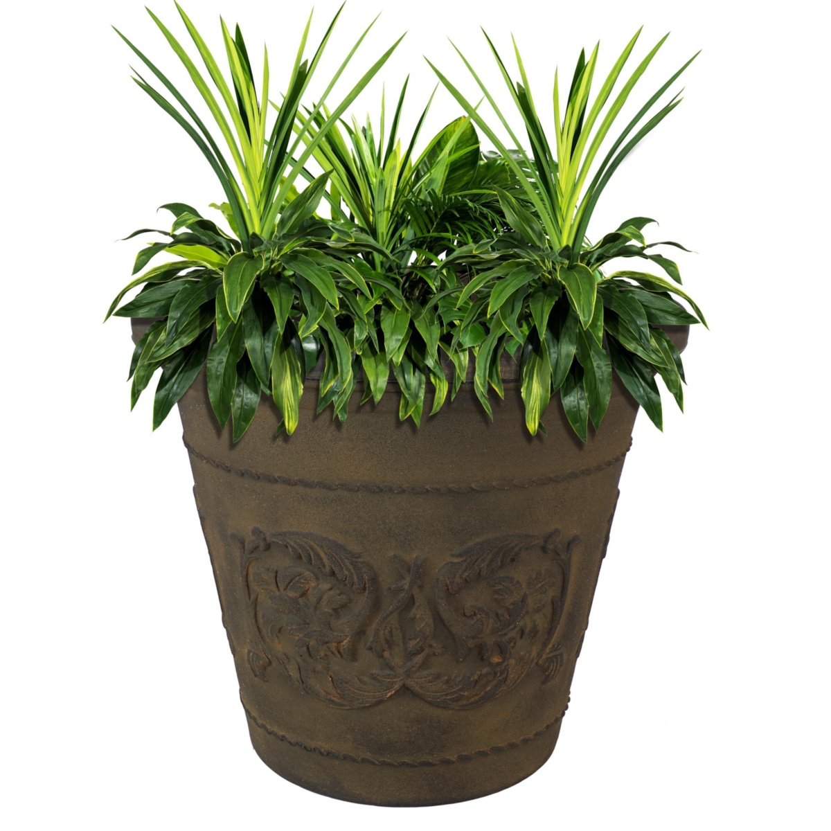 Sunnydaze Decor Arabella Polyresin Outdoor Planter - Sable