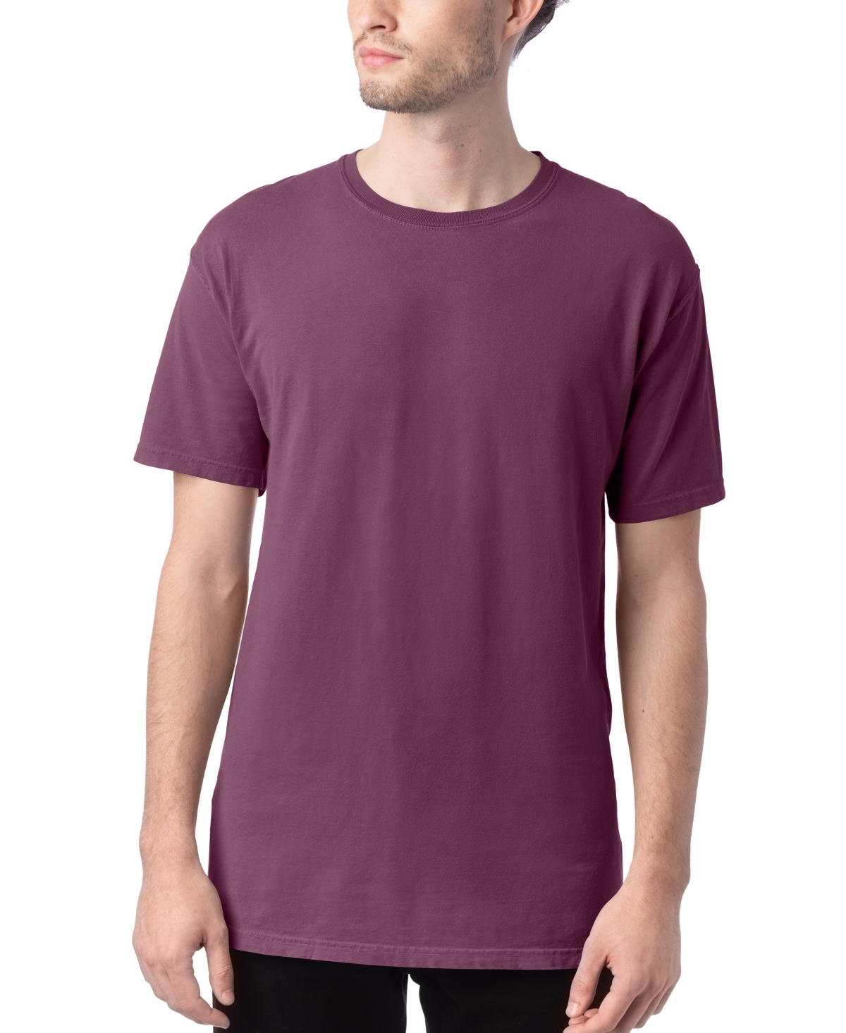 Shop Hanes Unisex Garment Dyed Cotton T-shirt In Purple