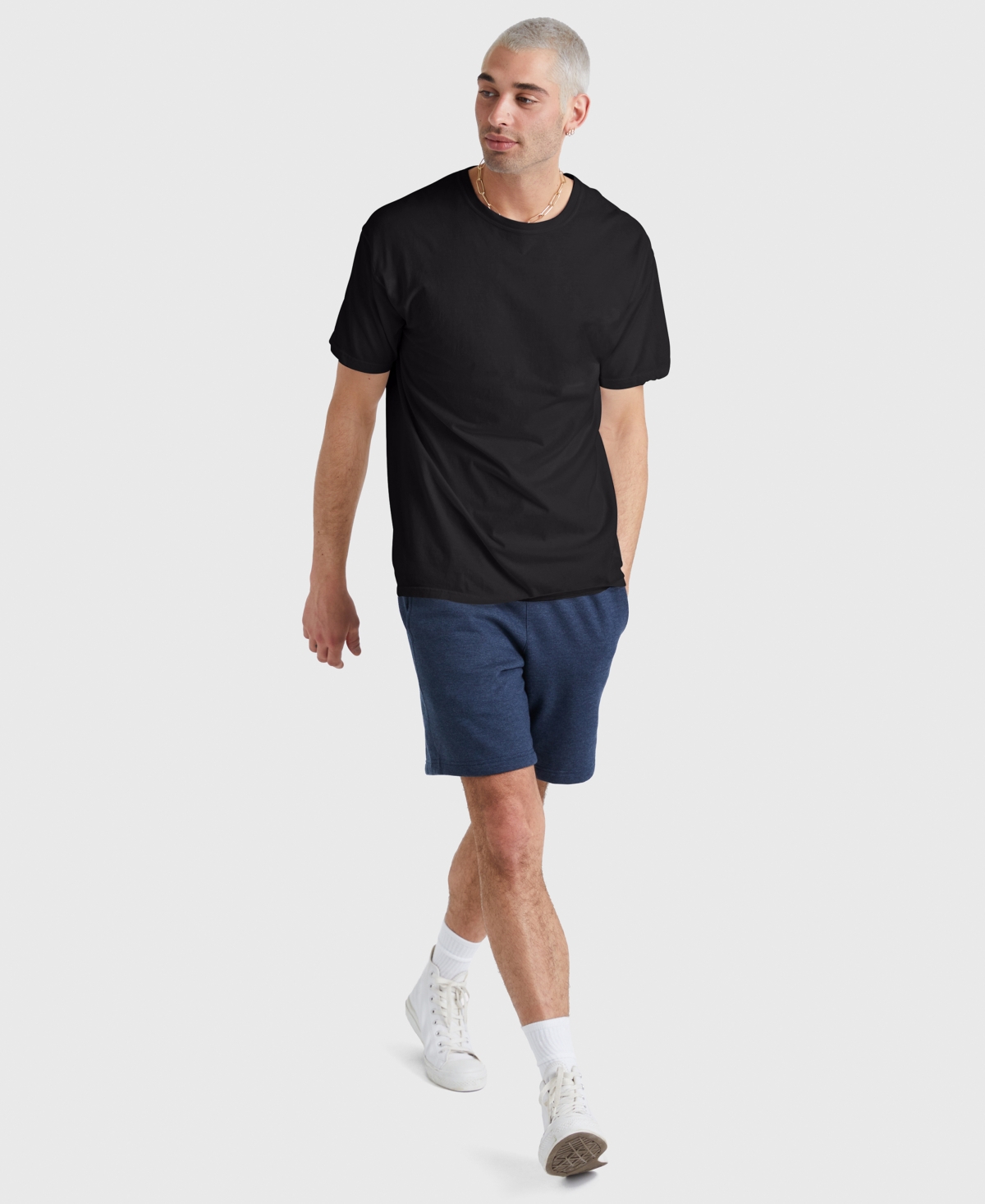 Hanes Unisex Garment Dyed Cotton T-shirt In Black