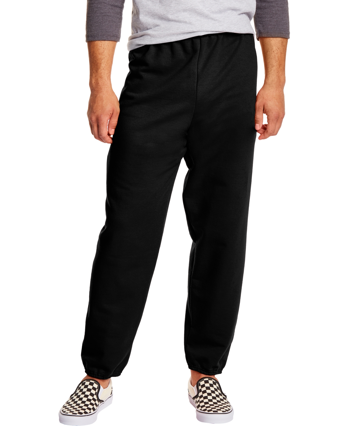 Hanes Ecosmart Men's 32" Fleece Sweatpants, 2-pack In Black