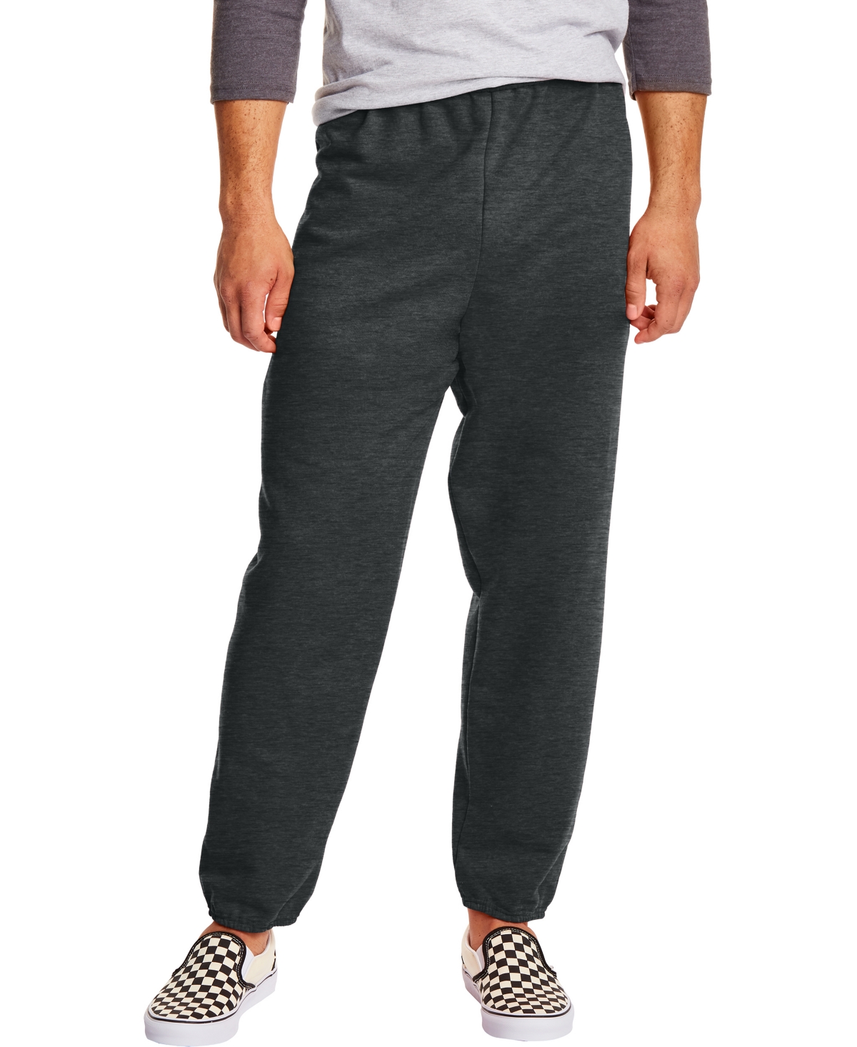 Shop Hanes Ecosmart Men's 32" Fleece Sweatpants, 2-pack In Charcoal