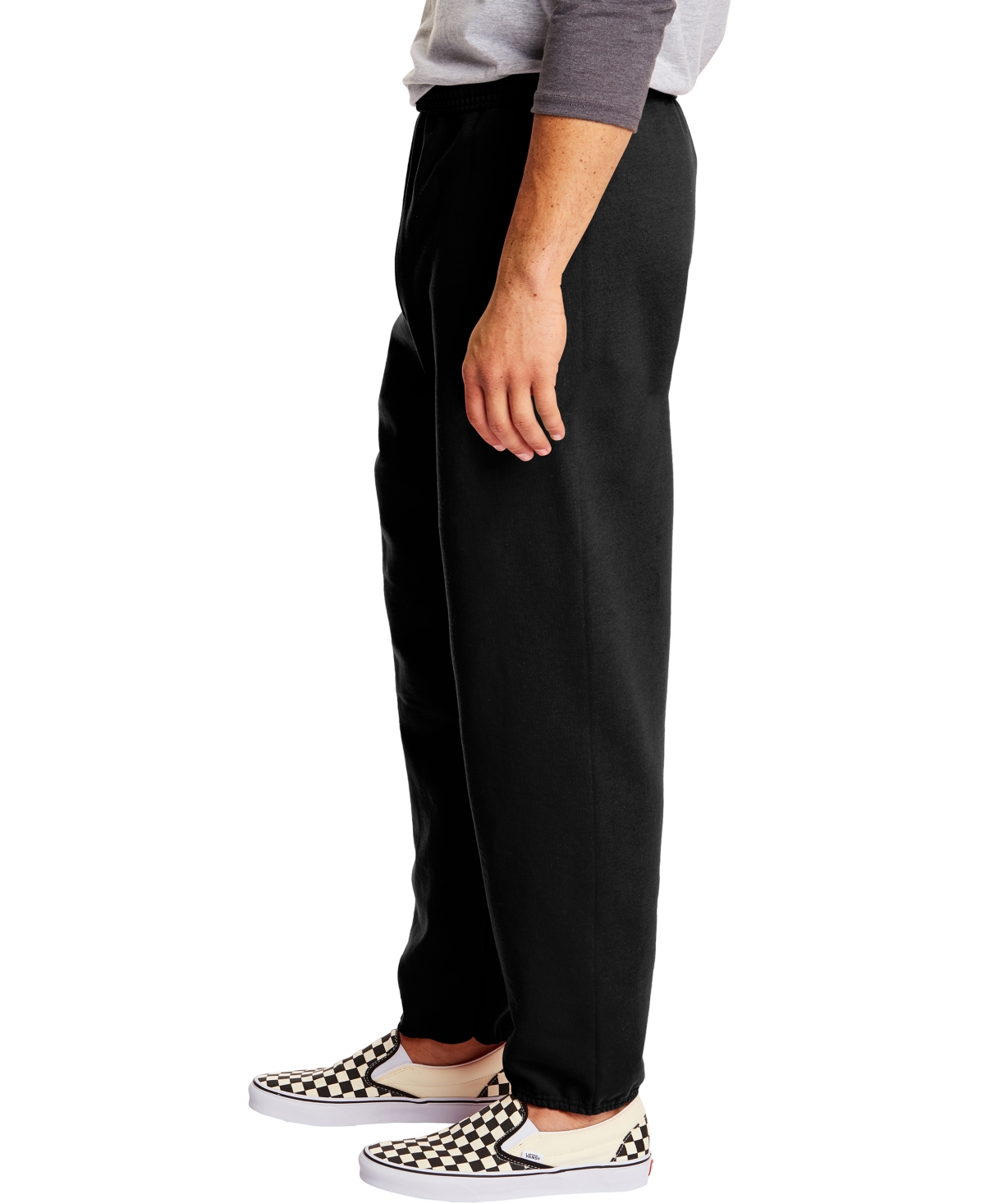 Shop Hanes Ecosmart Men's 32" Fleece Sweatpants, 2-pack In Black