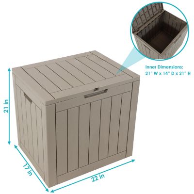 Lockable Outdoor Small Deck Box with Storage and Side Handles - 32-Gal.