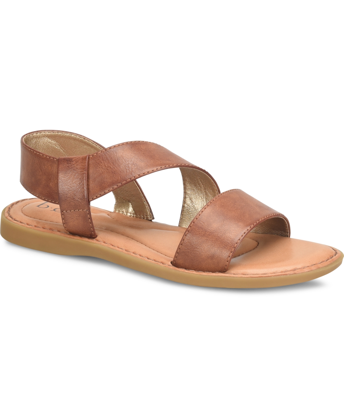 Shop B.o.c. Women's Kacee Criss Cross Flat Comfort Sandals In Dark Tan