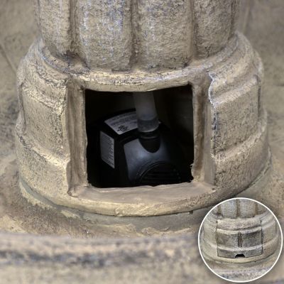 48"H Electric Fiberglass 3-Tier Outdoor Water Fountain