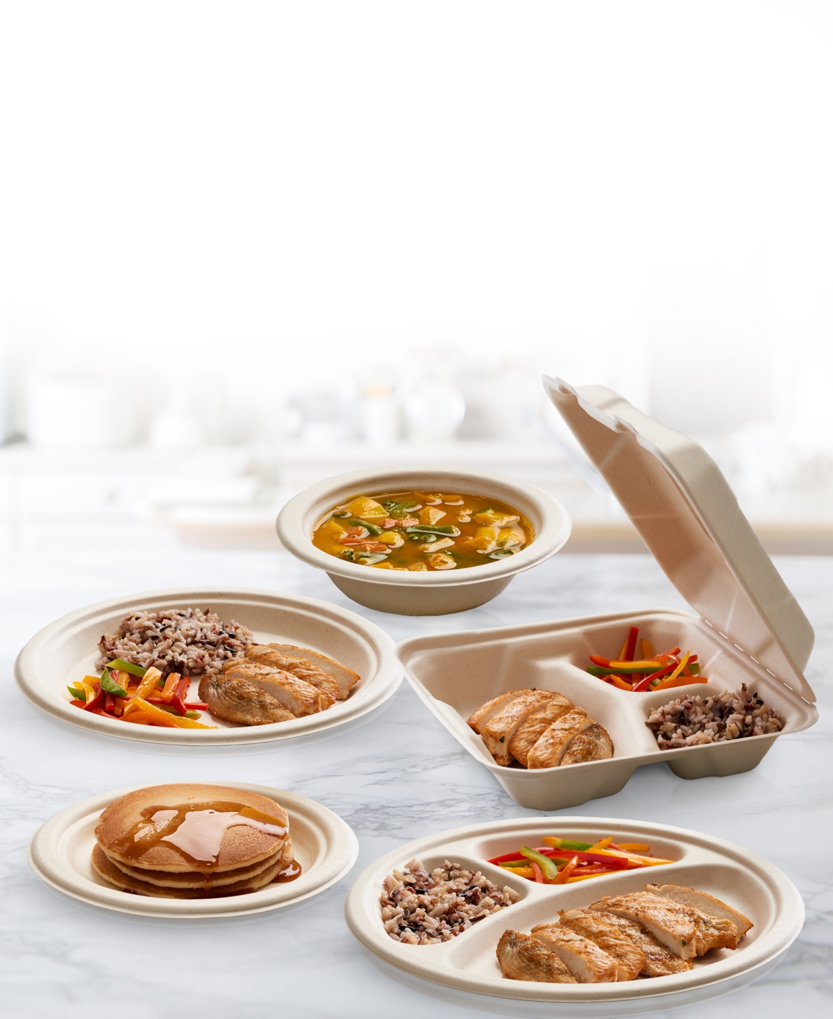 Cheer Collection Compartment Paper Plates,100 Pack