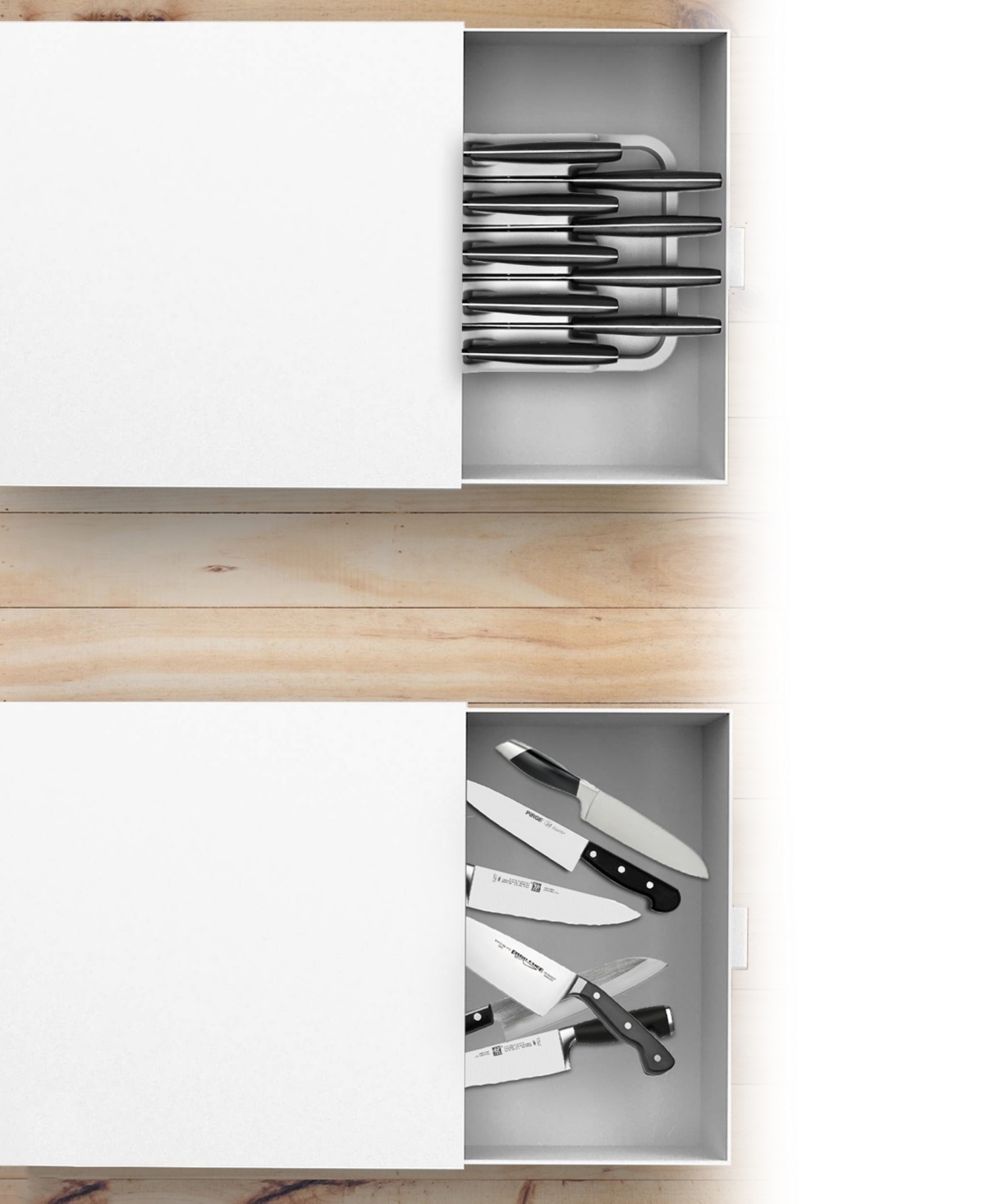 Shop Cheer Collection Kitchen Drawer Knife Organizer In Grey
