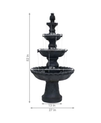 52"H Electric Fiberglass and Resin 4-Tier Pineapple Top Outdoor Water Fountain