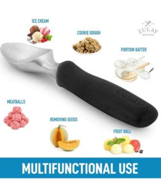 Heavy Duty Ice Cream Scoop - Stainless Steel Ice Cream Scooper With Non-Slip Rubber Grip