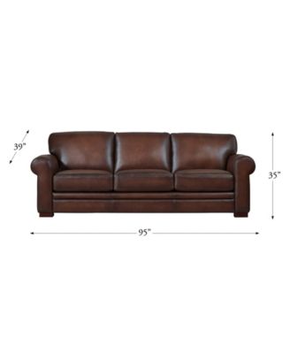 Brookfield 95" Top Grain Leather Sofa Couch