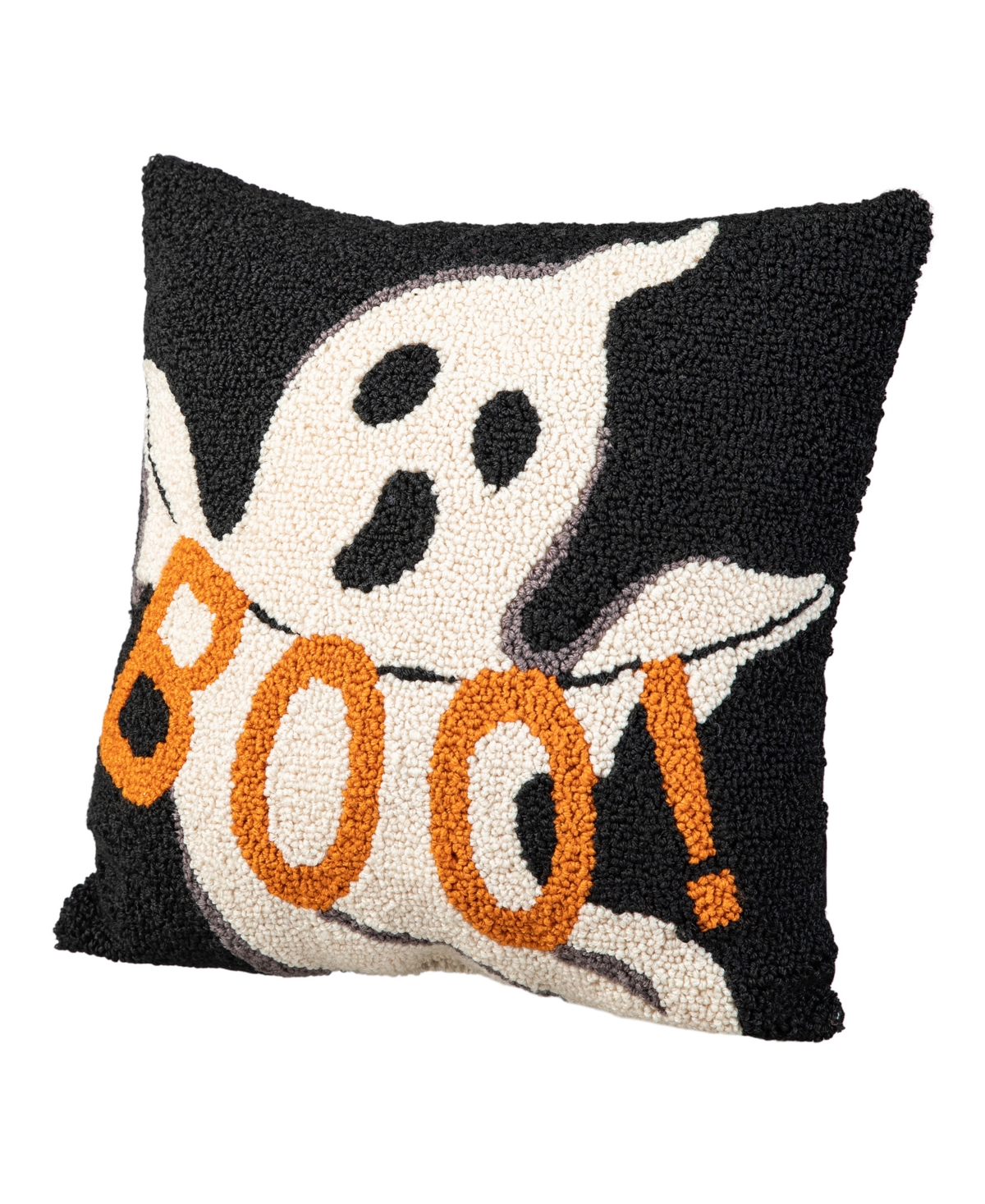 14"H Hooked Halloween Ghost "Boo" Pillow - Multi