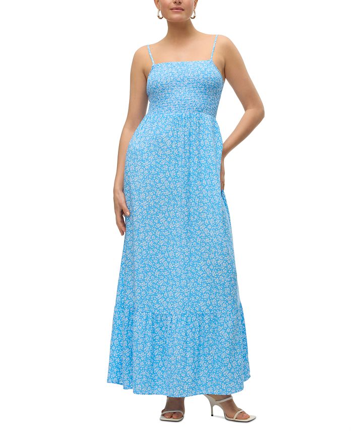 Vero Moda Women's Joy Printed Smocked Maxi Dress - Macy's