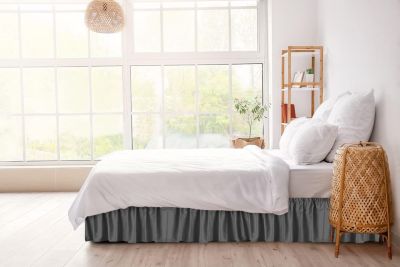 Ruffled Elastic Wrap Around Bedskirt 12 Inch Drop - Full