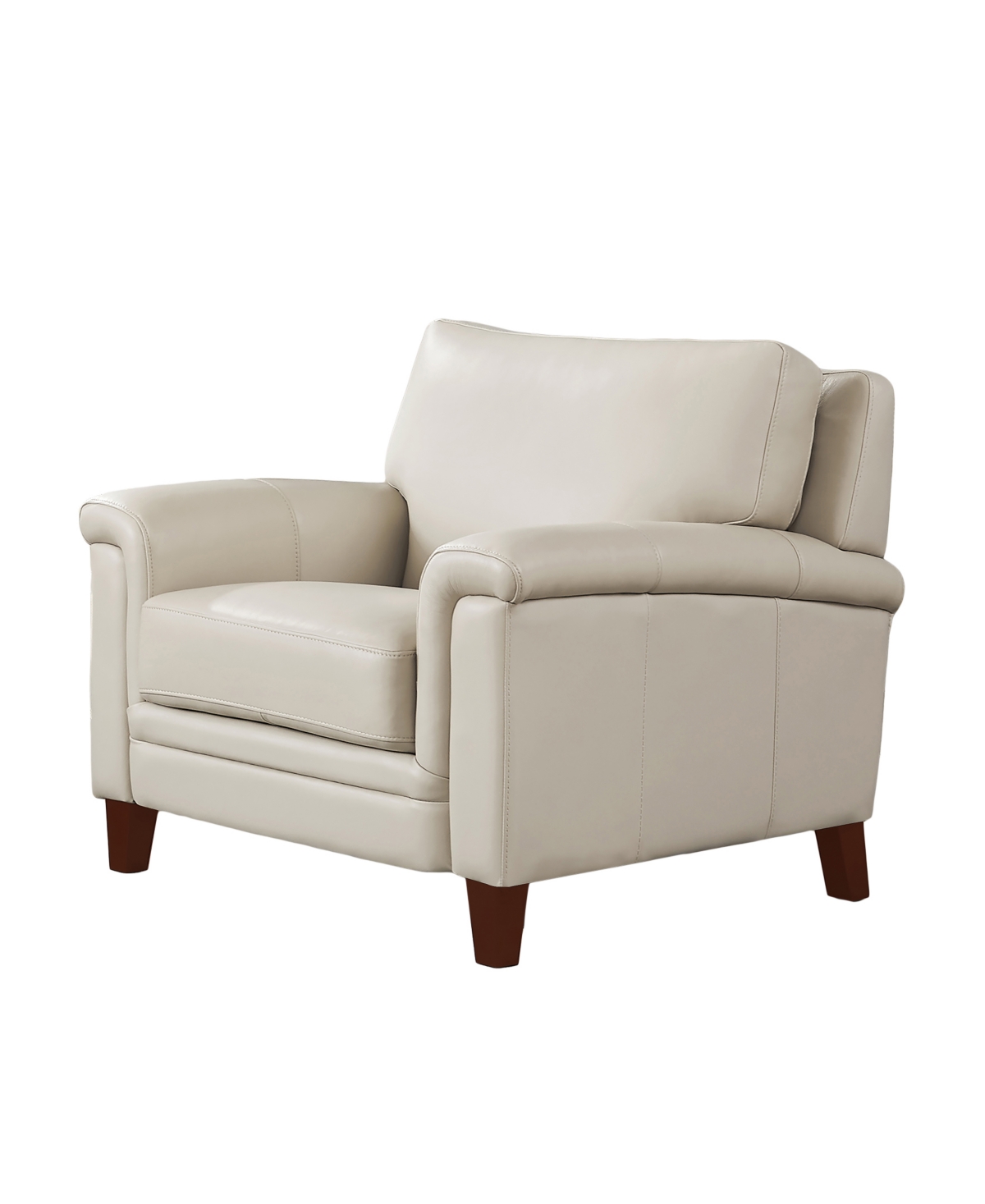Hydeline Westcott 38" Top Grain Leather Chair In Vanilla White