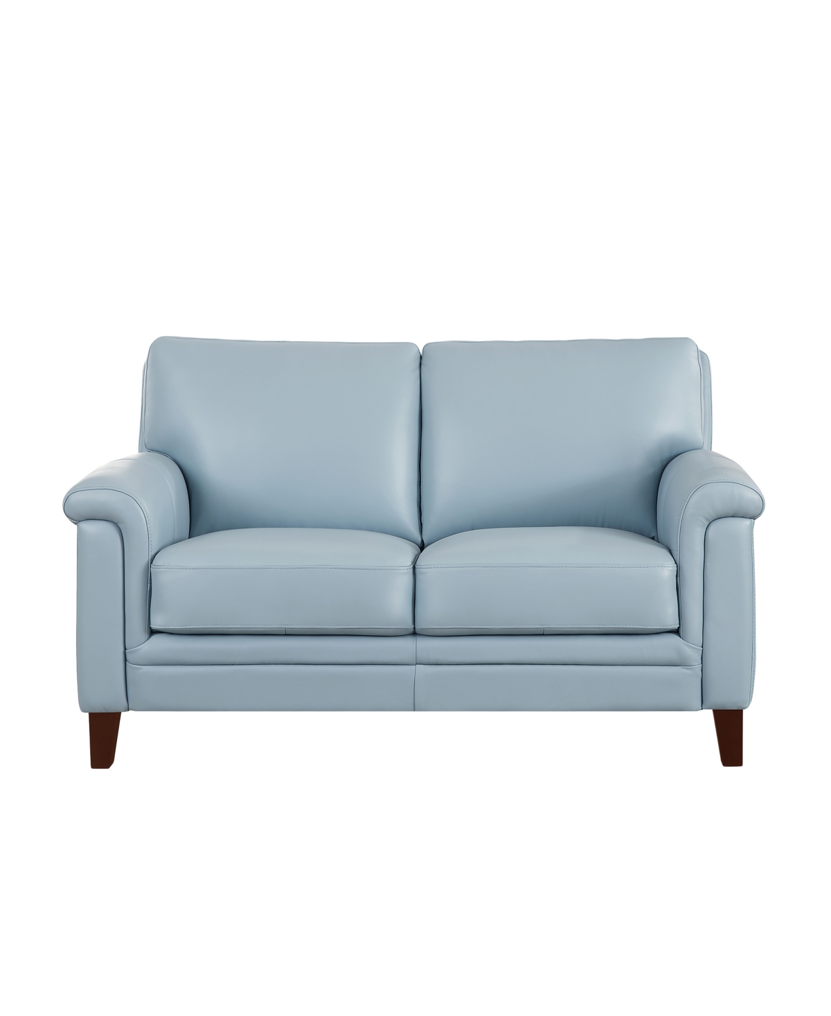 Shop Hydeline Westcott 62" Top Grain Leather Loveseat In Silver Gray