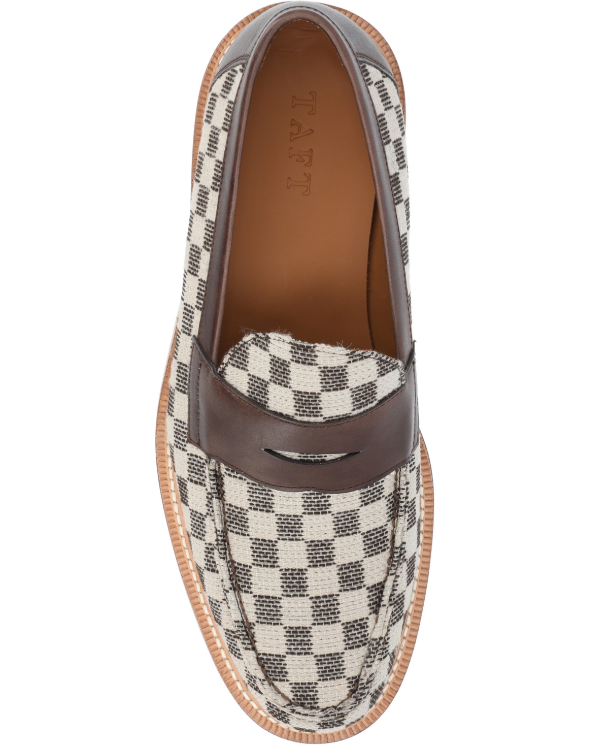 Shop Taft Men's The Fitz Slip-on Penny Loafer In Brown Chec