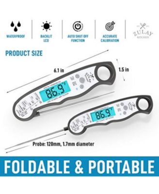 Instant Read Food Thermometer - Waterproof Digital Meat Thermometer