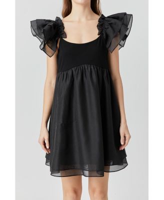 Women's Organza Sleeve Mini Dress