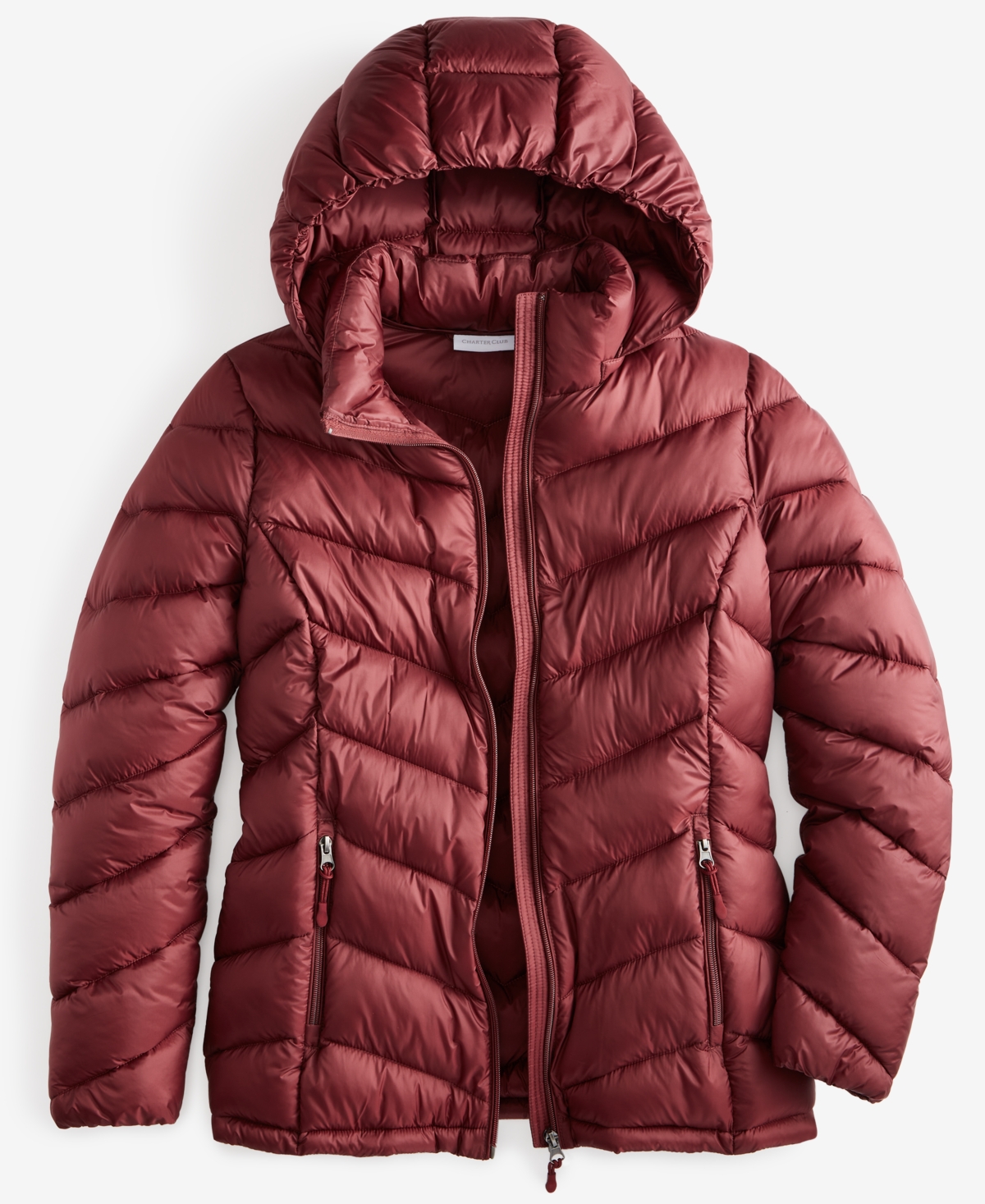 CHARTER CLUB PLUS SIZE PACKABLE HOODED PUFFER COAT, CREATED FOR MACY'S 