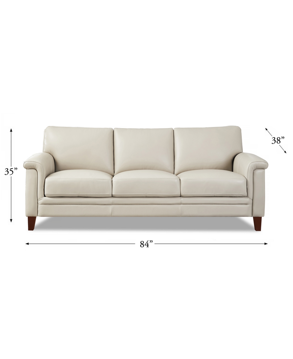 HYDELINE WESTCOTT 84" TOP GRAIN LEATHER SOFA 